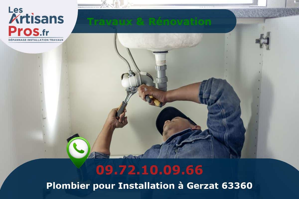 Installation de Plomberie Gerzat