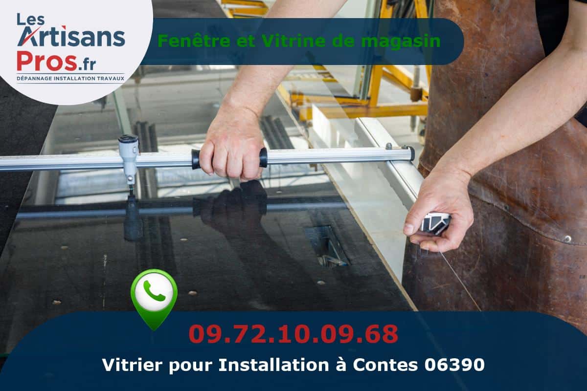 Installation de Vitrerie Contes